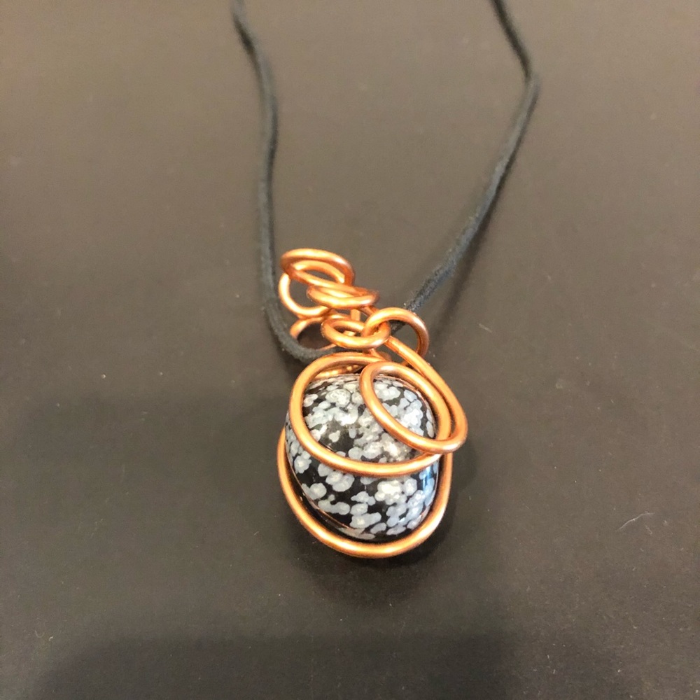 snowflake healing stone necklace